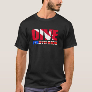 Divers design för Puerto Rico PR-Flagga T Shirt