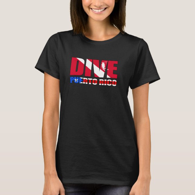 Divers design för Puerto Rico PR-Flagga T Shirt (Framsida)