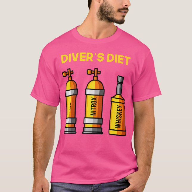 Divers Divers Diver Funn Diver Diver Diet Whiskey  T Shirt (Framsida)