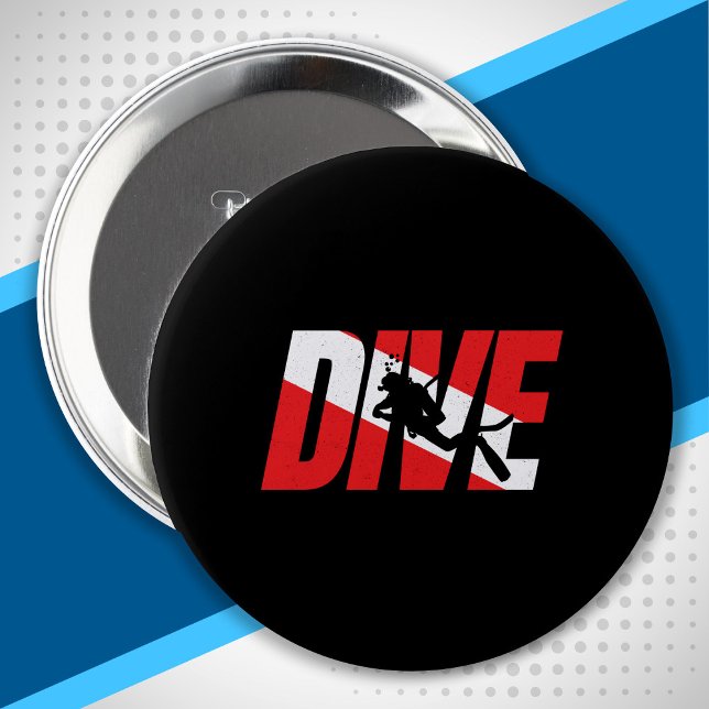 Divers Down Diver Diver Diver Diver Down Flagga Di Knapp (Skapare uppladdad)