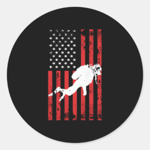 Divers USA flagga Patriotic Flagga Runt Klistermärke