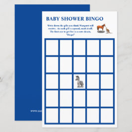 Diverse Djur Tematisk Baby Shower Bingo