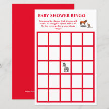Diverse Djur Tematisk Baby Shower Bingo