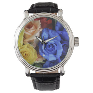 Diverse färska rosbuketter armbandsur