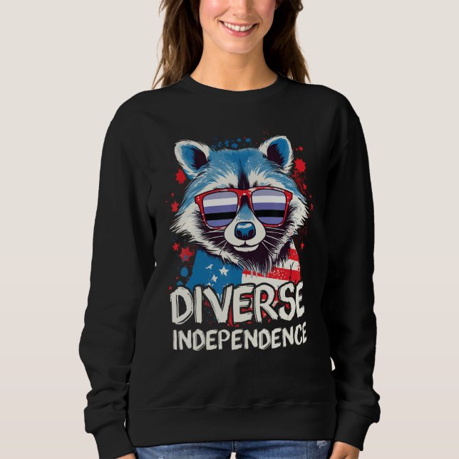 Diverse Independence Raccoon Perifluid Sunglasses  T Shirt (Framsida)