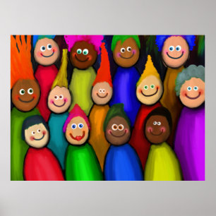 Diverse målning av människor poster