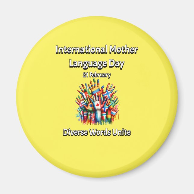 Diverse Ord förenade. Mor språkdag. Magnet (Framsidan)