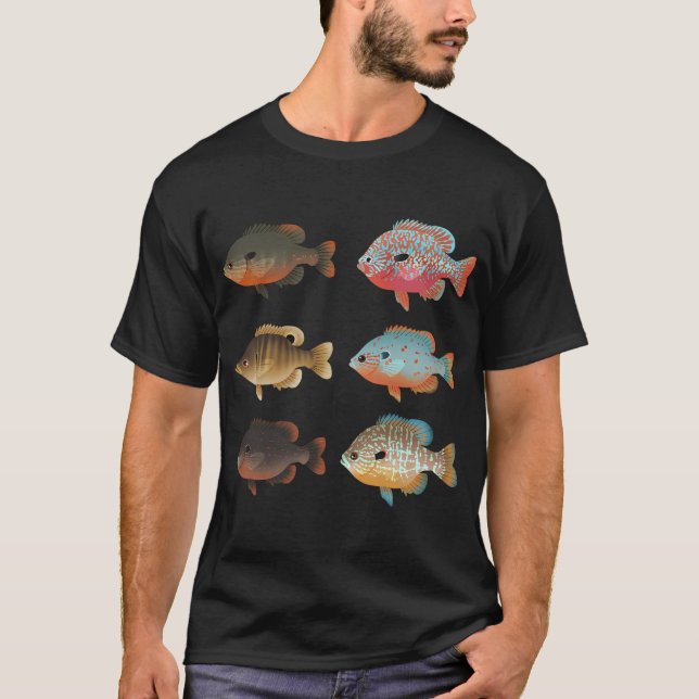 Diverse Solabborre (Lepomis sp.) Pack T Shirt (Framsida)