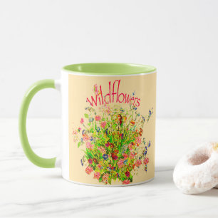Diverse vilda blommor Snygg mugg