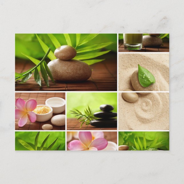 Diverse - Zen Spa Collage Mönster One Vykort (Framsida)
