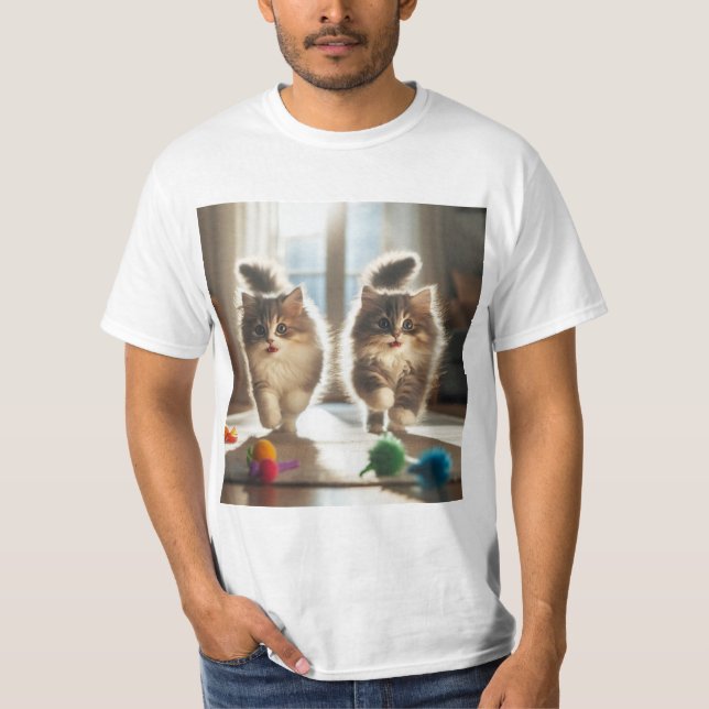 Diversión Gatuna: Momentos de Juego T Shirt (Framsida)