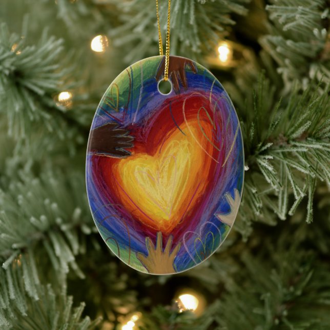 Diversity DEI Hearts Helgdag Gift Ornament (Träd)