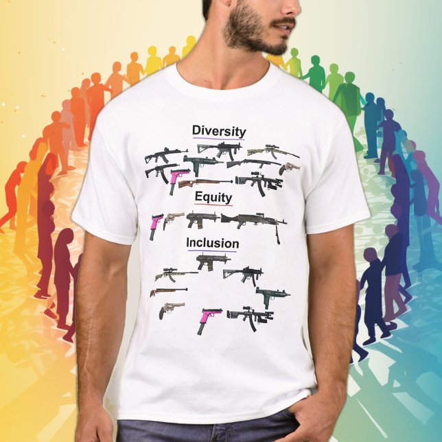 Diversity, Equity and Inclusion Gun T-Shirt (Skapare uppladdad)