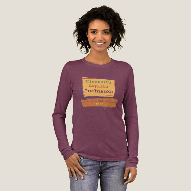 Diversity Equity Inclusion; American Values 1964 P T Shirt (Hel framsida)
