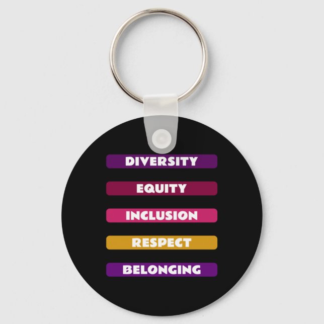 Diversity Equity Inclusion Respect Belonging Pack  Nyckelring (Framsida)