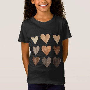 Diversity Heart Skin Tones Black Pride Melanin Kin T Shirt