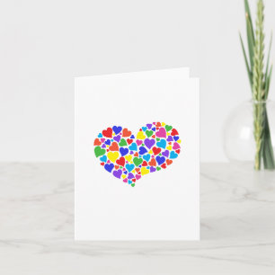 Diversity Hearts Rainbow Heart Kärlek Peace Family Kort