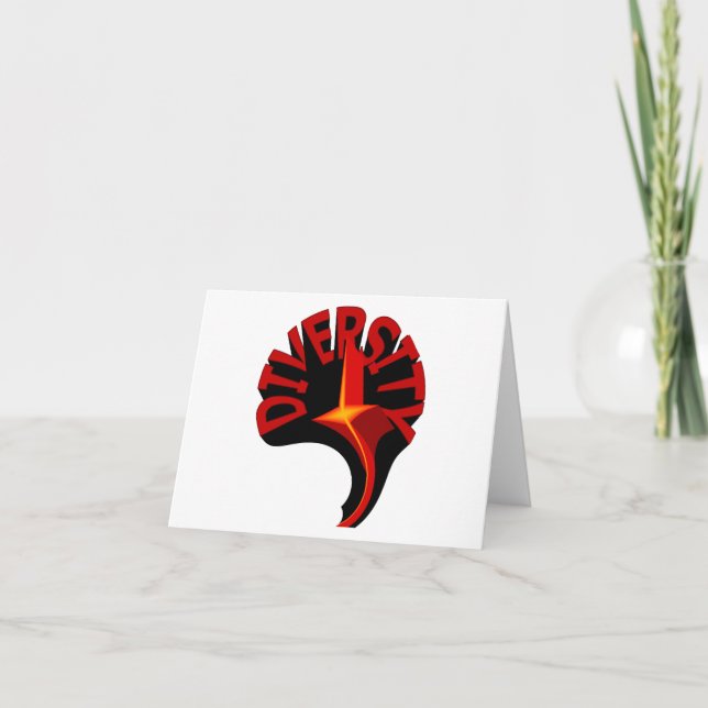 Diversity Swirling Star Notecard Kort (Framsida)