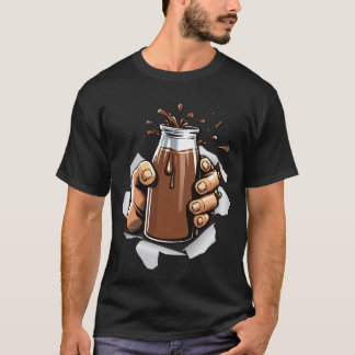 divertido vaso de leche achocolatada  t shirt