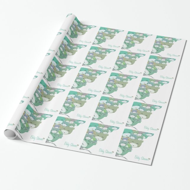 Divertidos gatitos infantiles azules,baby shower presentpapper (Utrullad)