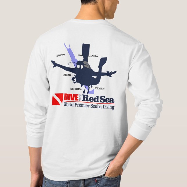DIVETheRedSea (karta) T Shirt (Baksida)