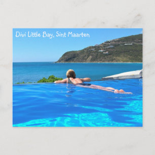 Divi Little Bay infinity bassäng, Sint Maarten - S Vykort