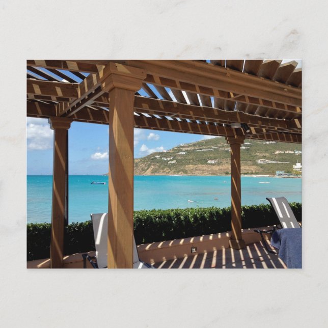 Divi Little Bay SXM poolside pergola Vykort (Framsida)