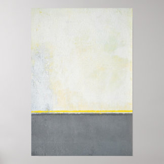 "Divided Grått and Gult Abstrakt Art. Poster