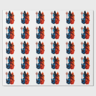 Divin dualitet: Blå Shiva & Ganesha T-Shirt Presentpapper