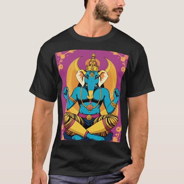 Divin Ganesha Pop Art T-Shirt (Framsida)