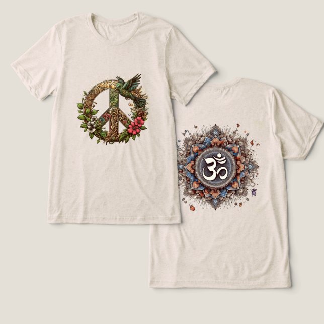 Divin harmoni: ॐ Mandalan T Shirt (Design fram och bak)