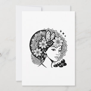 Divina Feminina Mandala Blommig Kristall Inbjudan