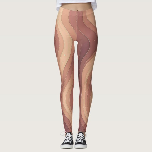 Divina Kurvor – Elegant Feminint Linjefullt Höftby Leggings (Framsida)
