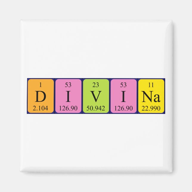 Divina Periodisk bord namn magnet (Framsidan)
