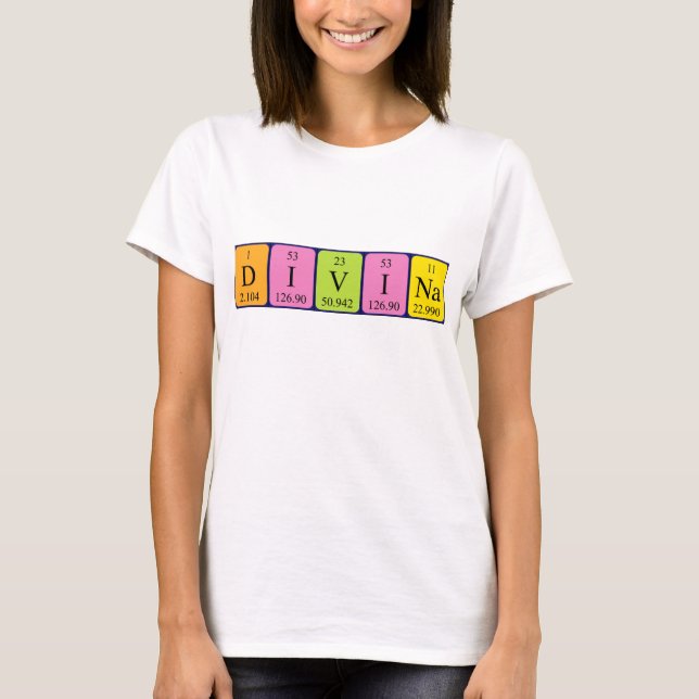 Divina Periodiska skjortan bord namn T-shirt (Framsida)