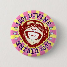 Divine 100% Funny Funky Monkey Badge