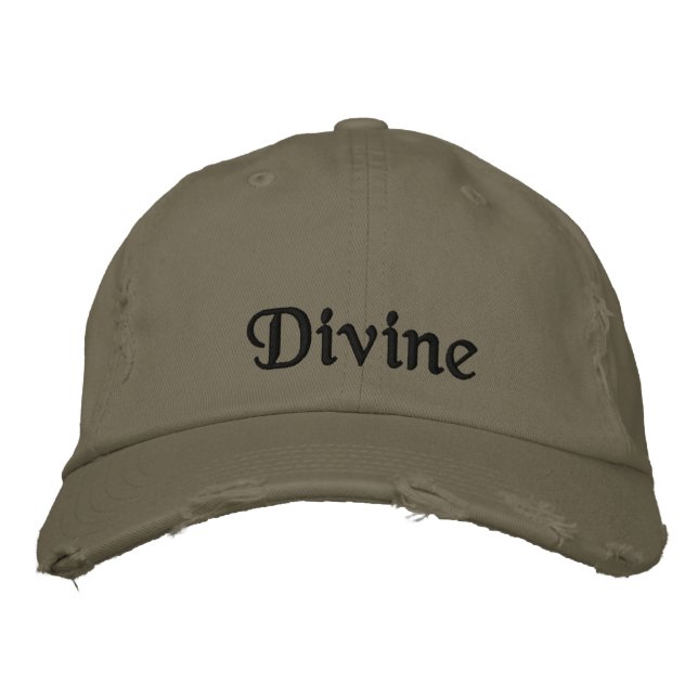 Divine Andlig Cute Black Oliv grönt Broderad Keps (Framsida)