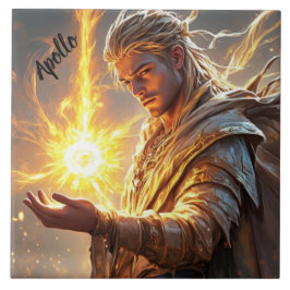 Divine Apollo God Sol och Light Altar Kakelplatta