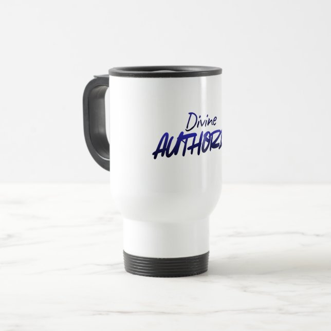 Divine AUTHORITY – Blue Gradient Design Travel Mug Resemugg (Framsida vänster)