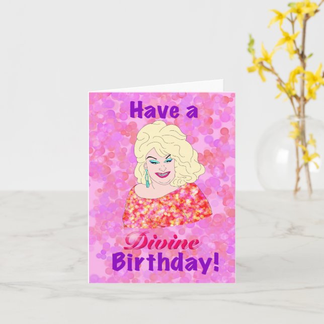 Divine Birthday Card Kort (Gul blomma)