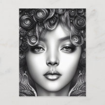 Divine Black Girl Digital Art Porträtt