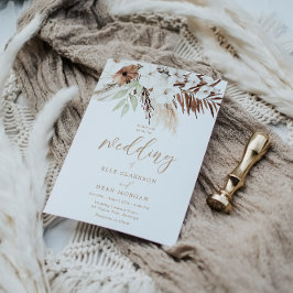 Divine Boho White Blommigt All Seasons Bröllop Inbjudningar