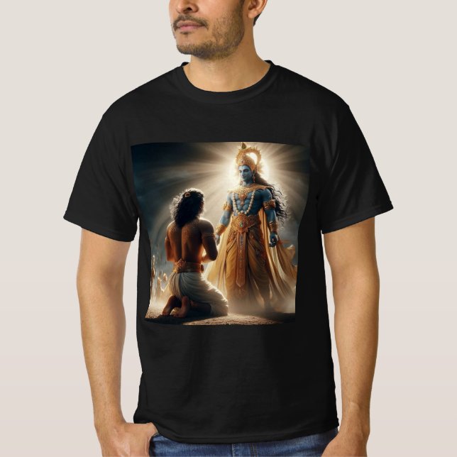 Divine Charioteer: Arjun & Krishna t-shirt (Framsida)