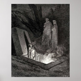 Divine Comedy Gustave Dore Dante Woodcut illus Poster