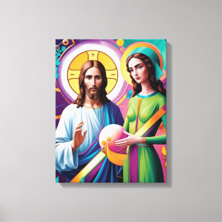 "Divine Connection": Jesus och martian kvinna Canvastryck