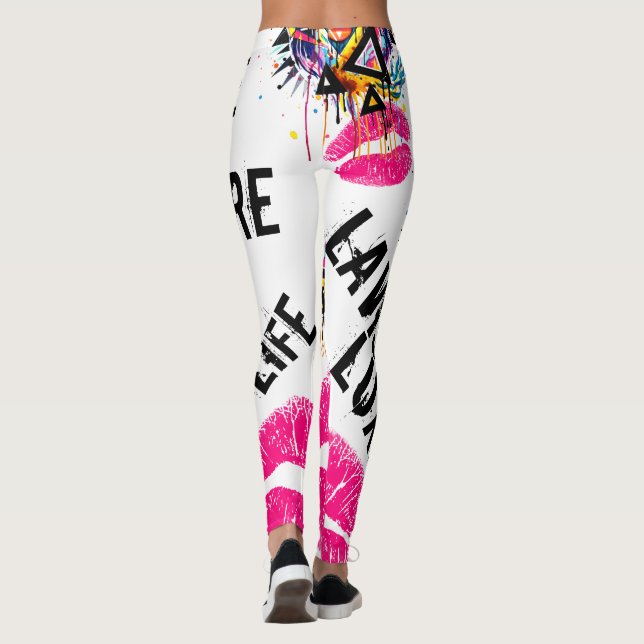 Divine Culture Namnteckning Big Cat Graphic Leggin Leggings (Baksida)