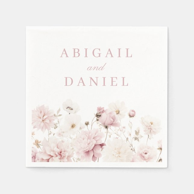 Divine Elegance: Blush Garden Floral Wedding  Pappersservett (Framsidan)