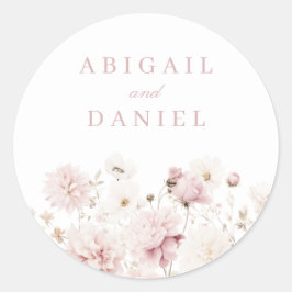 Divine Elegance: Blush Garden Floral Wedding  Runt Klistermärke