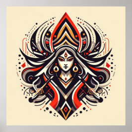 Divine Energy - Abstrakt Durga | Fraoula Poster