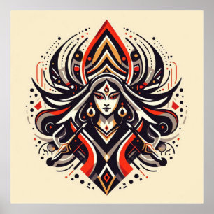 Divine Energy - Abstrakt Durga Fraoula Poster